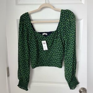 Abercrombie and Fitch Puff Long-Sleeve Sweetheart Puff Sleeve Top